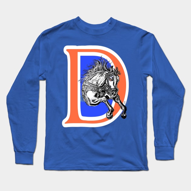 Denver Broncos Long Sleeve T-Shirt by Bosko Art Designs